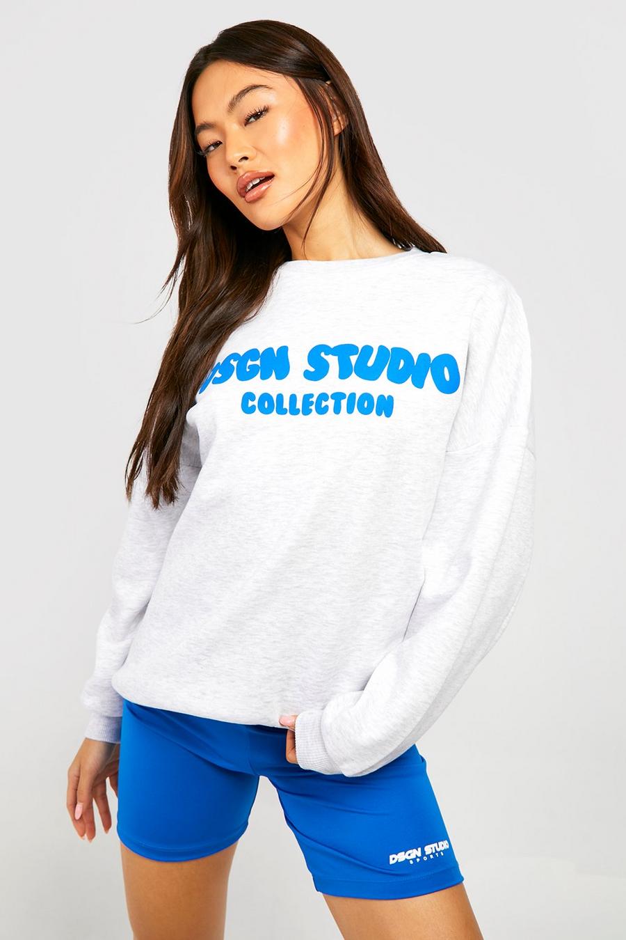 Ash grey Dsgn Studio Bubble Print Slogan Oversized Sweatshirt image number 1