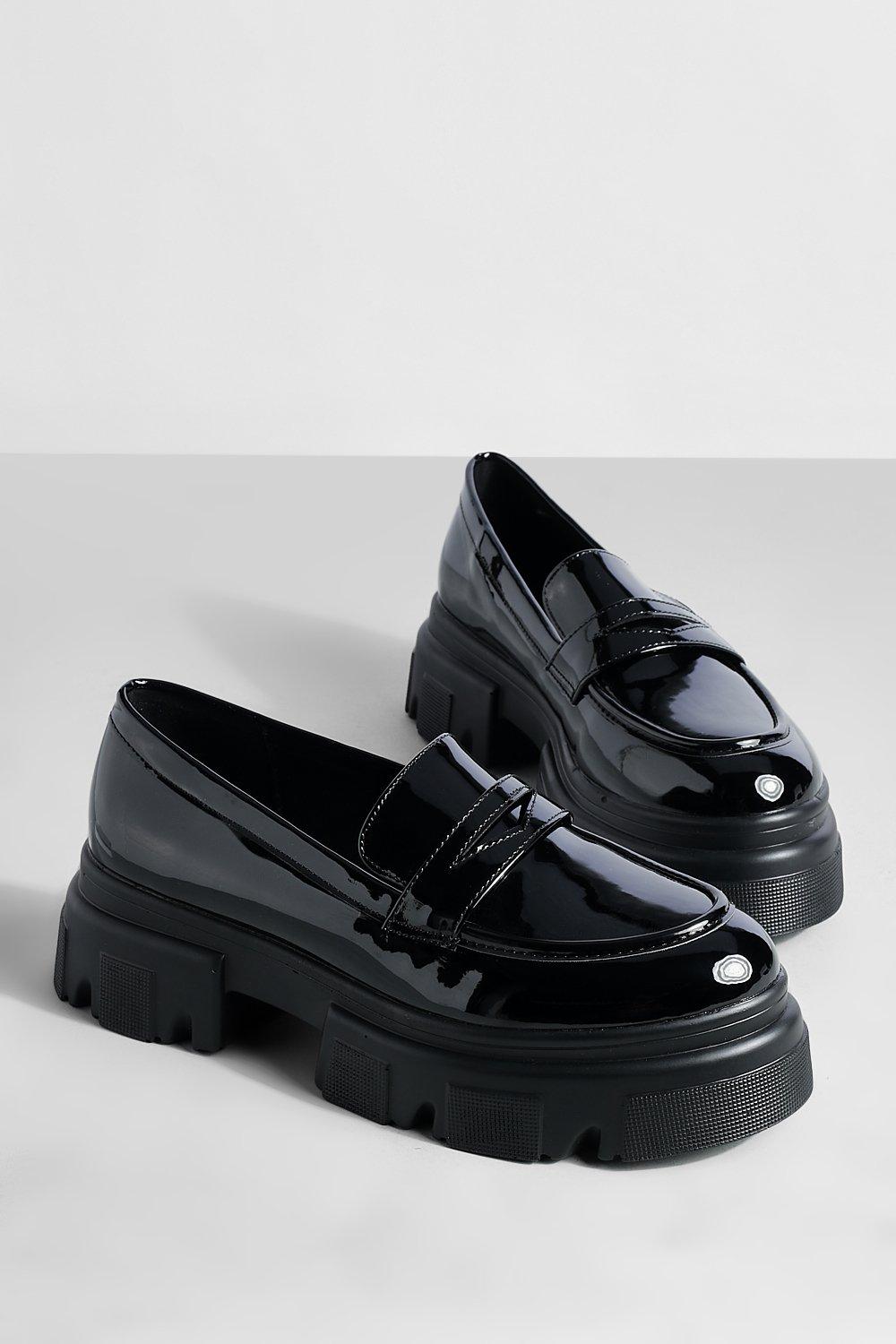 Patent cheap chunky loafers