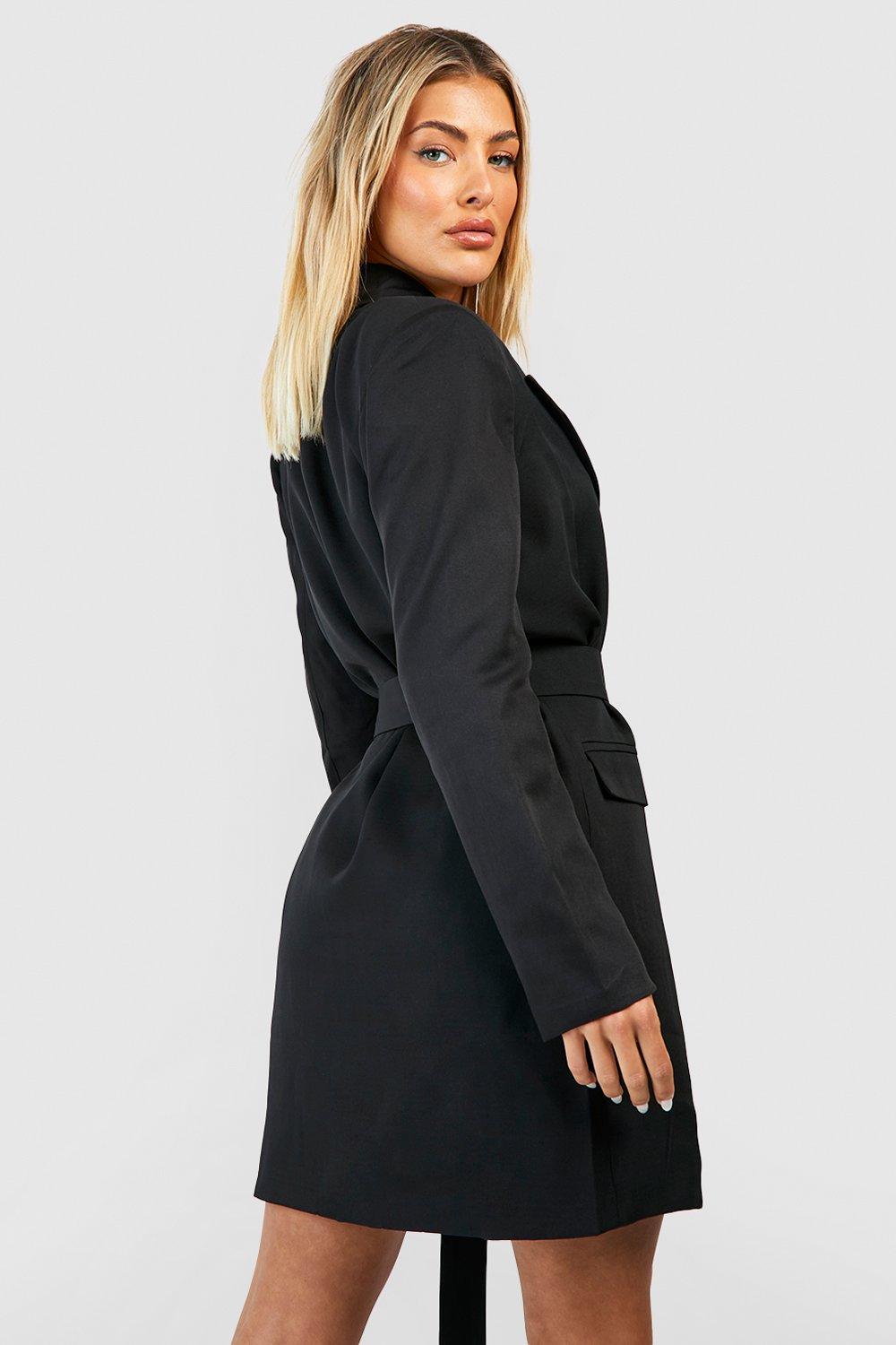 Black belted best sale blazer dress