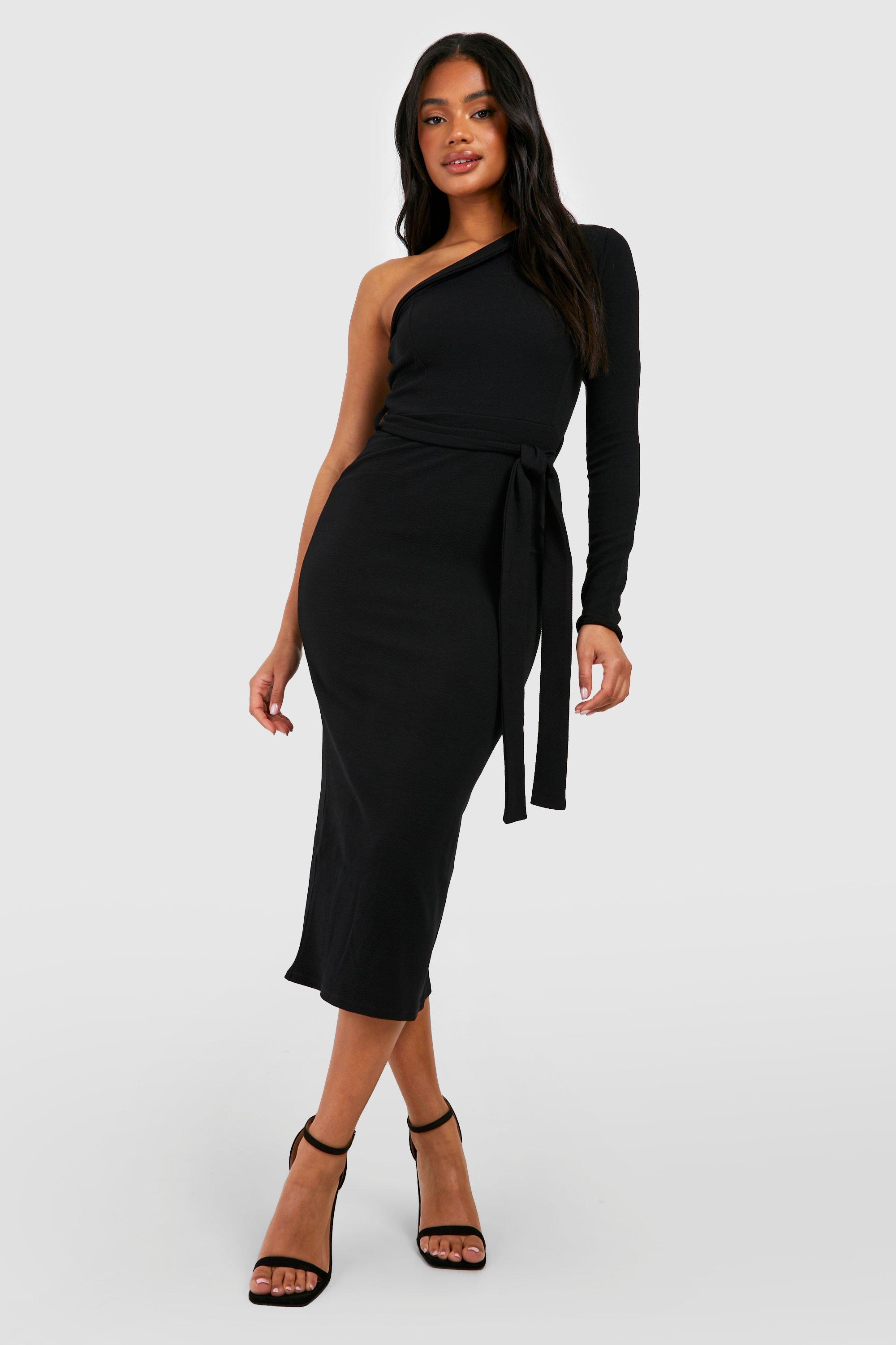 Jersey knit midi sales dress