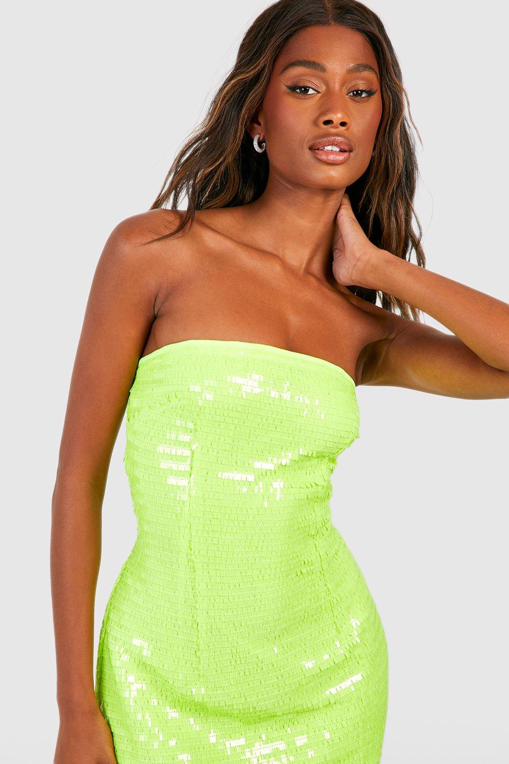 Boohoo strapless outlet dress