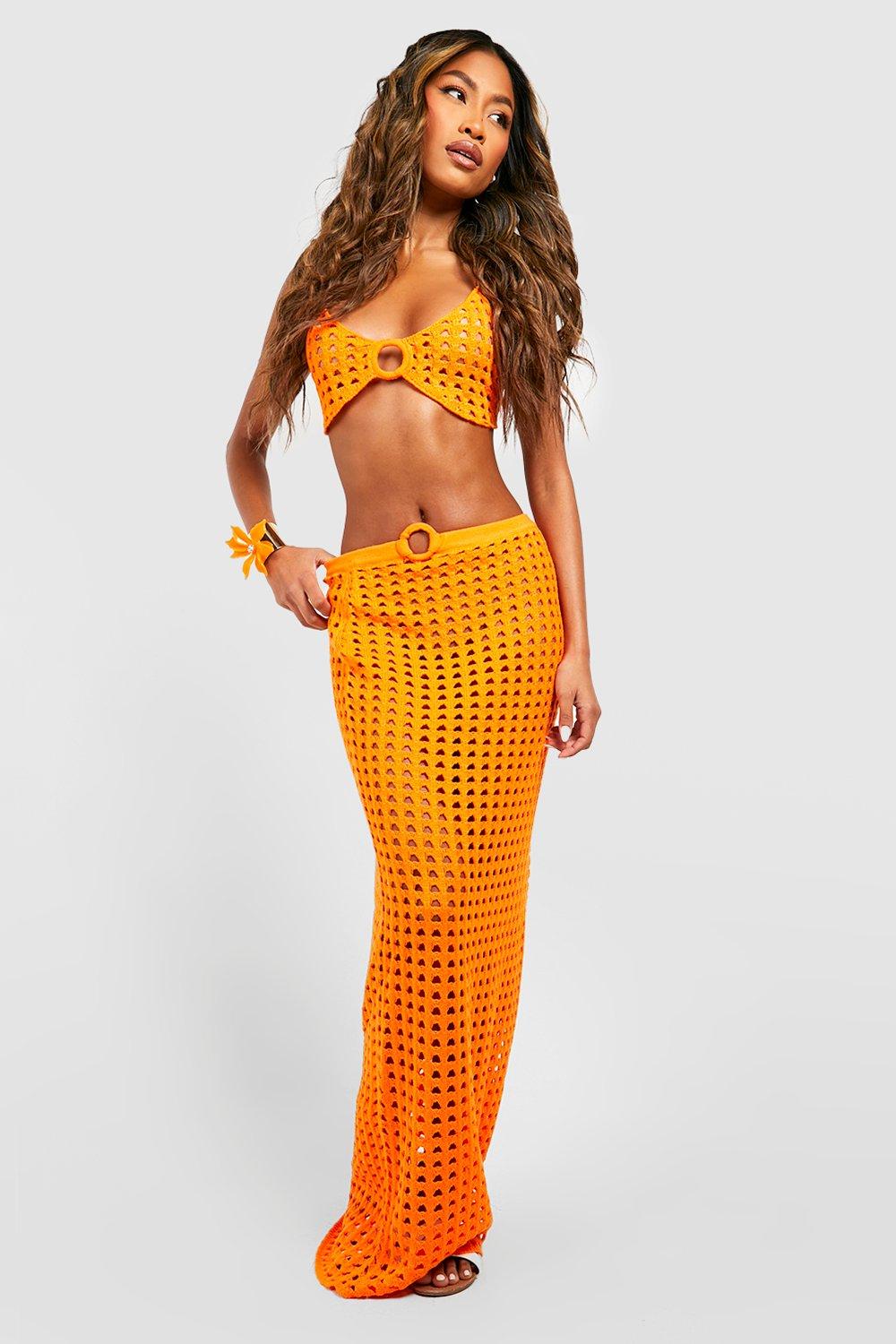 Crochet hotsell skirt boohoo