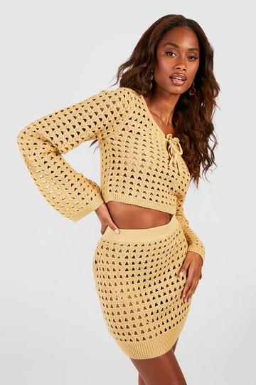 Crochet Mini Skirt stone