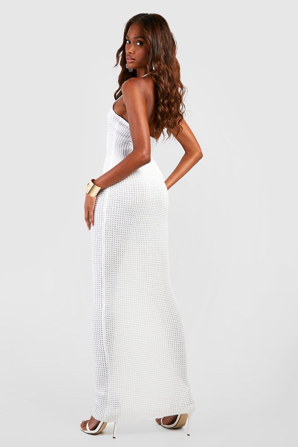 Boohoo white sale crochet dress