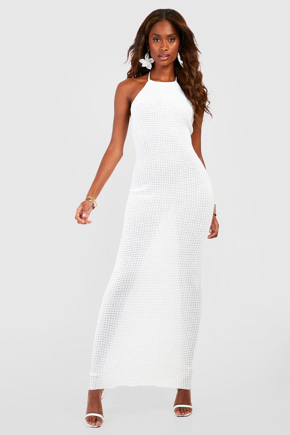 Boohoo white sale crochet dress