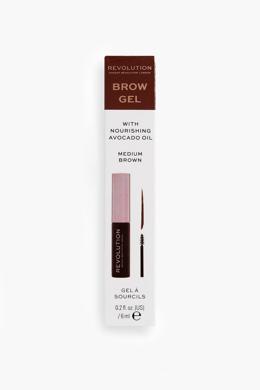 Revolution Brow Gel, Medium brown marrón