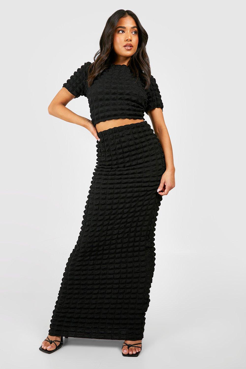 Petite Bubble Texture Maxi Skirt