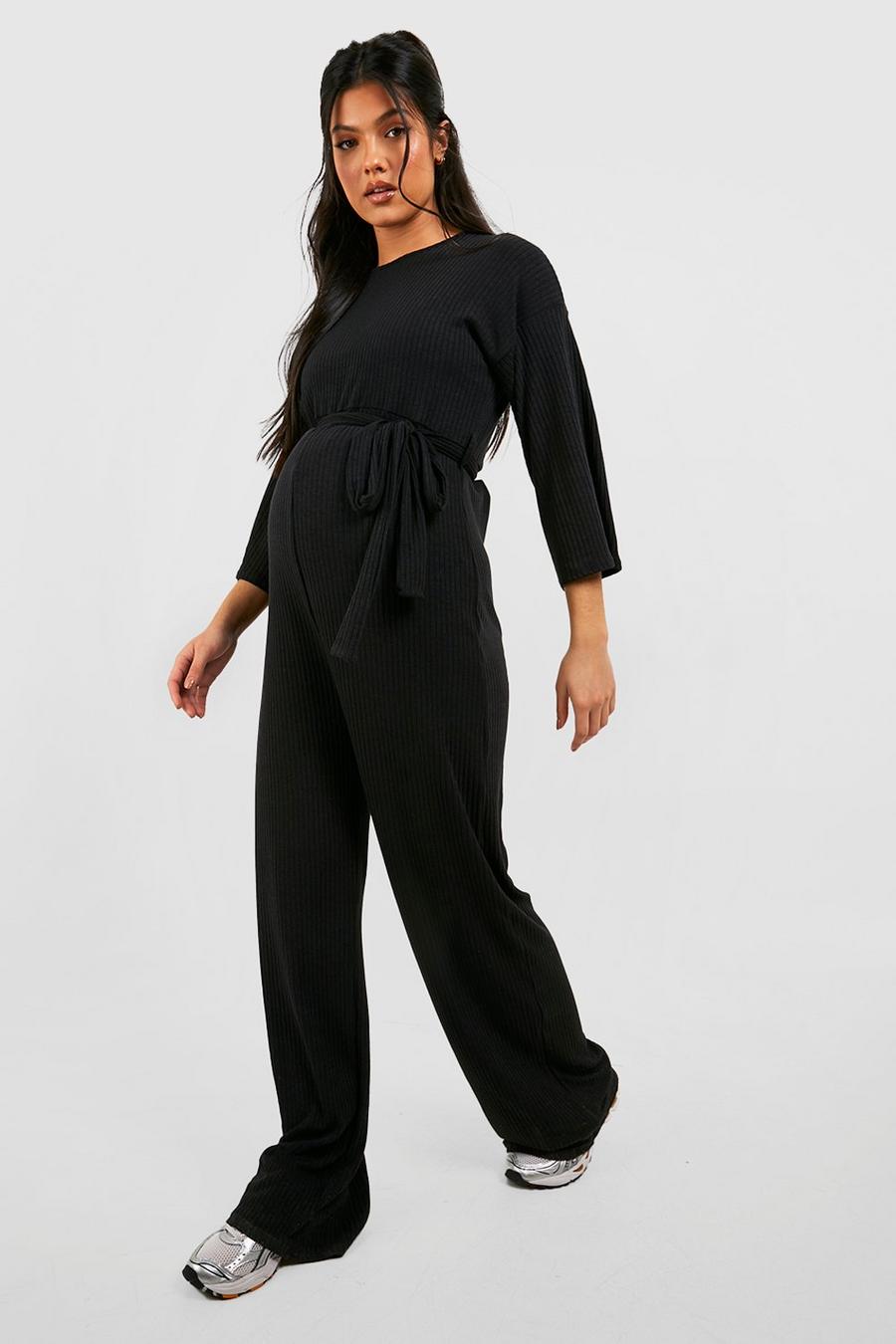 Buy Boohoo Maternity Bump Support Shapewear Jumpsuit In Black