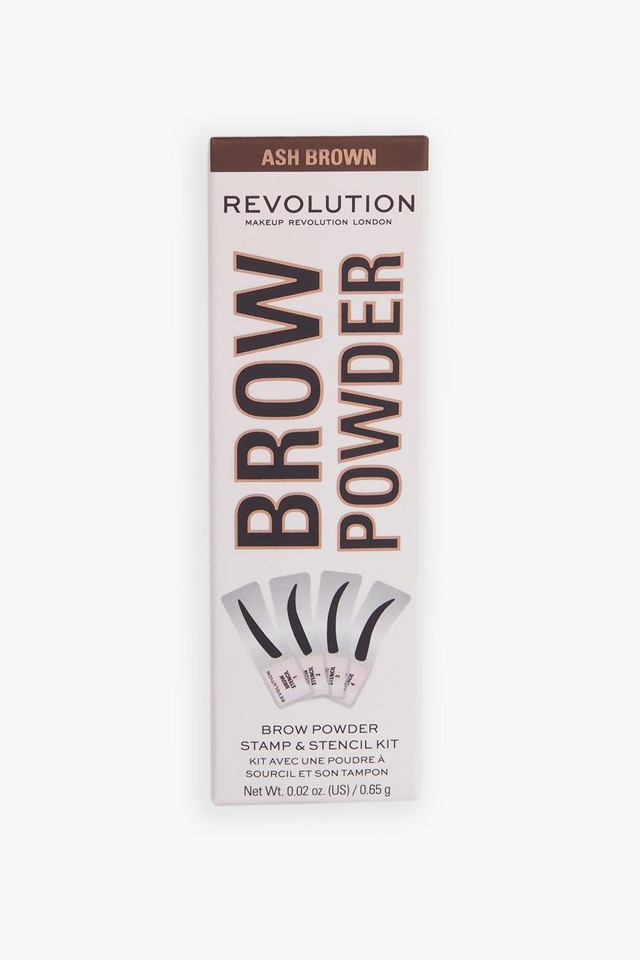Ash brown Revolution Brow Powder Stamp & Stencil Ögonbrynskit image number 1