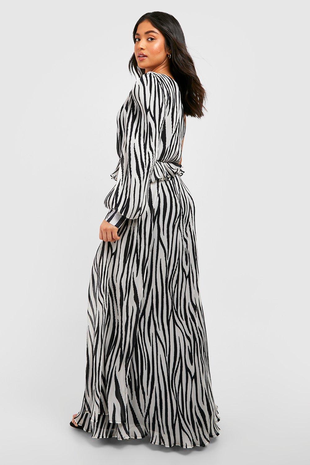 One shoulder best sale zebra dress