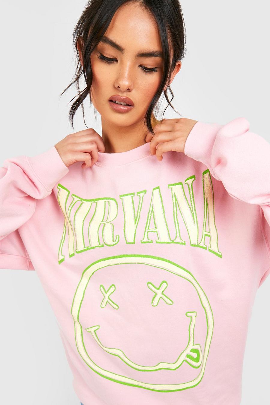 Pink Nirvana License Oversized Band Sweater