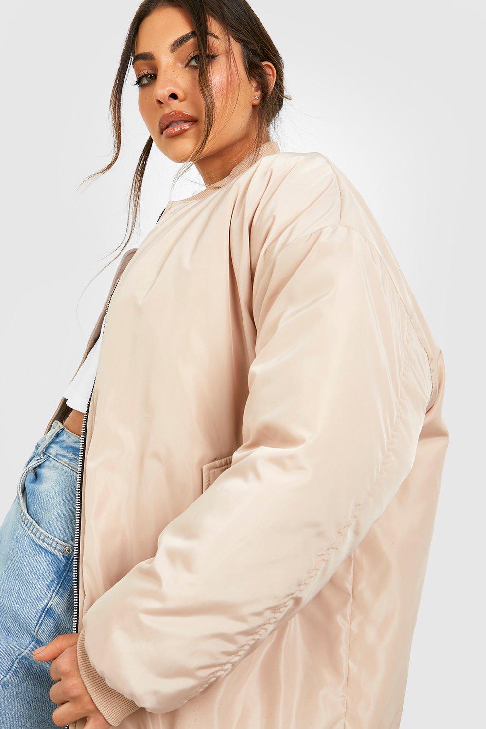 Oversized hot sale tan jacket