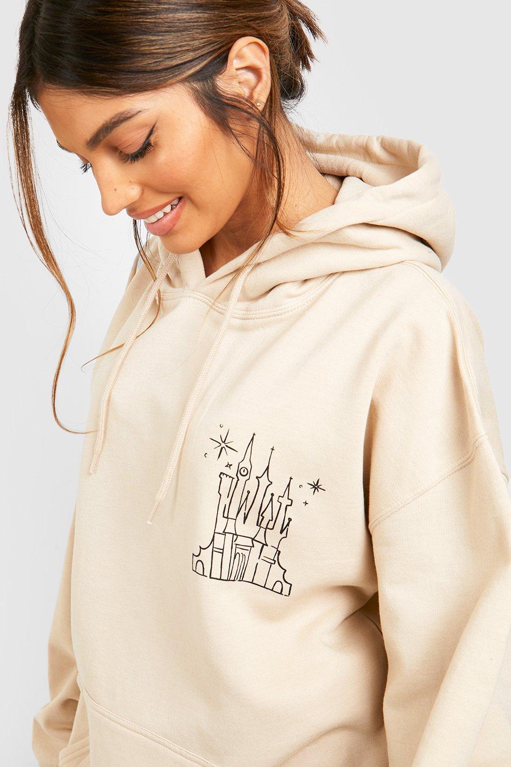 Women s Disney Princess License Hoodie Boohoo UK