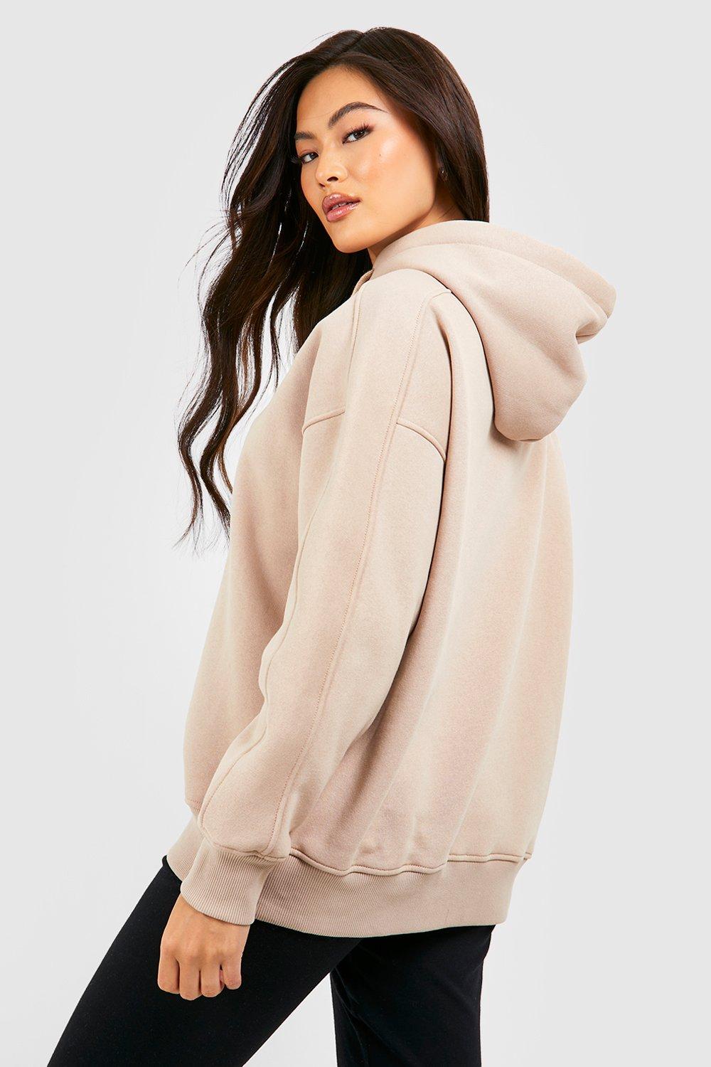 Thick Drawstring Seam Detail Oversized Hoodie