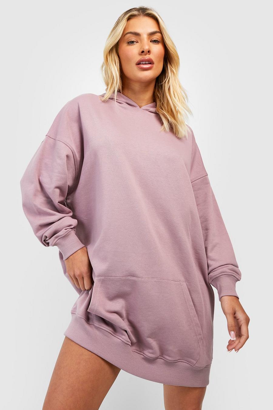 Oversize Hoodie Sweatshirt-Kleid, Mauve violet