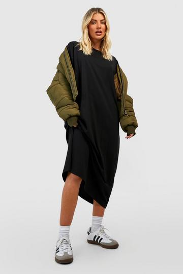 Super Oversized Midi T-Shirt Dress black