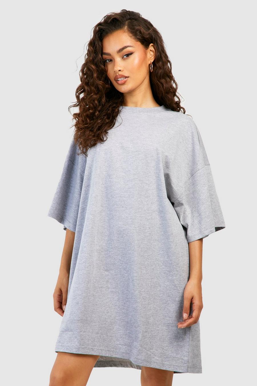 Grey Super Oversized T-shirt Dress image number 1