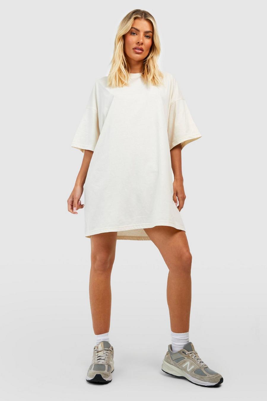 Stone Super Oversized T-shirt White Dress
