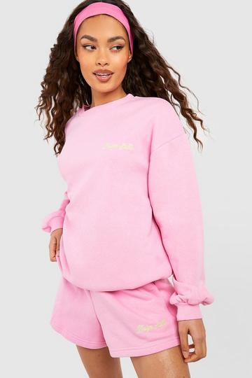 Dsgn Studio Embroidered Short Tracksuit pink