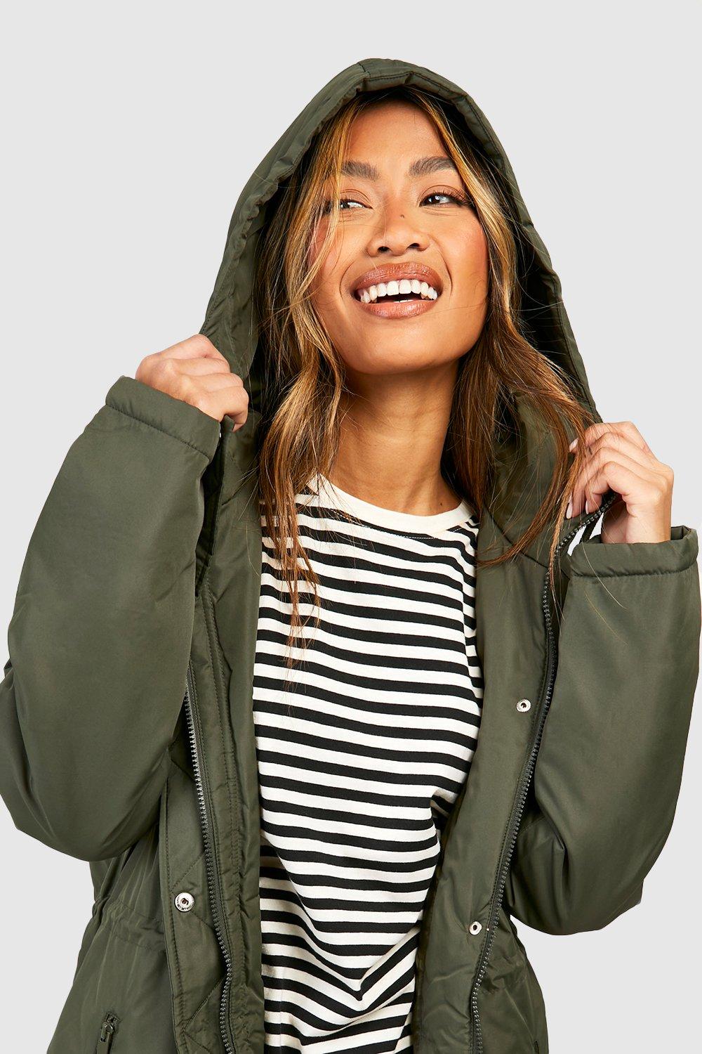 Longline Padded Parka Coat boohoo