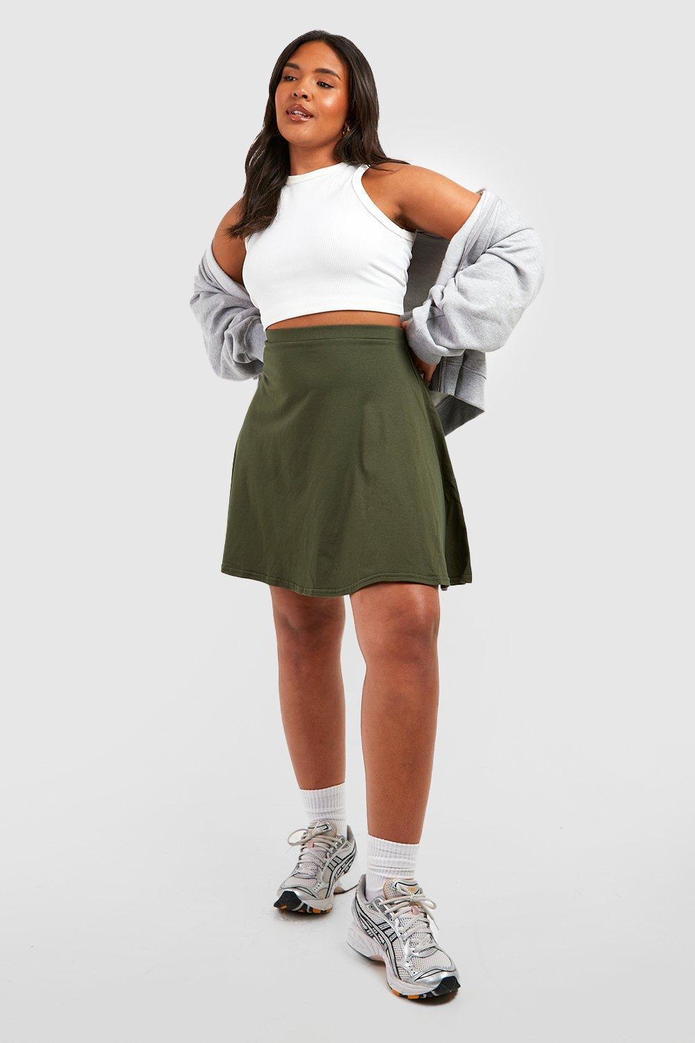 Plus size outlet green skater skirt