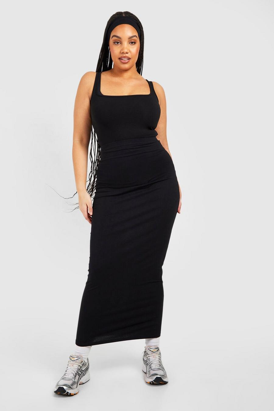 Black Plus Mix And Match Cotton Maxi Skirt  image number 1