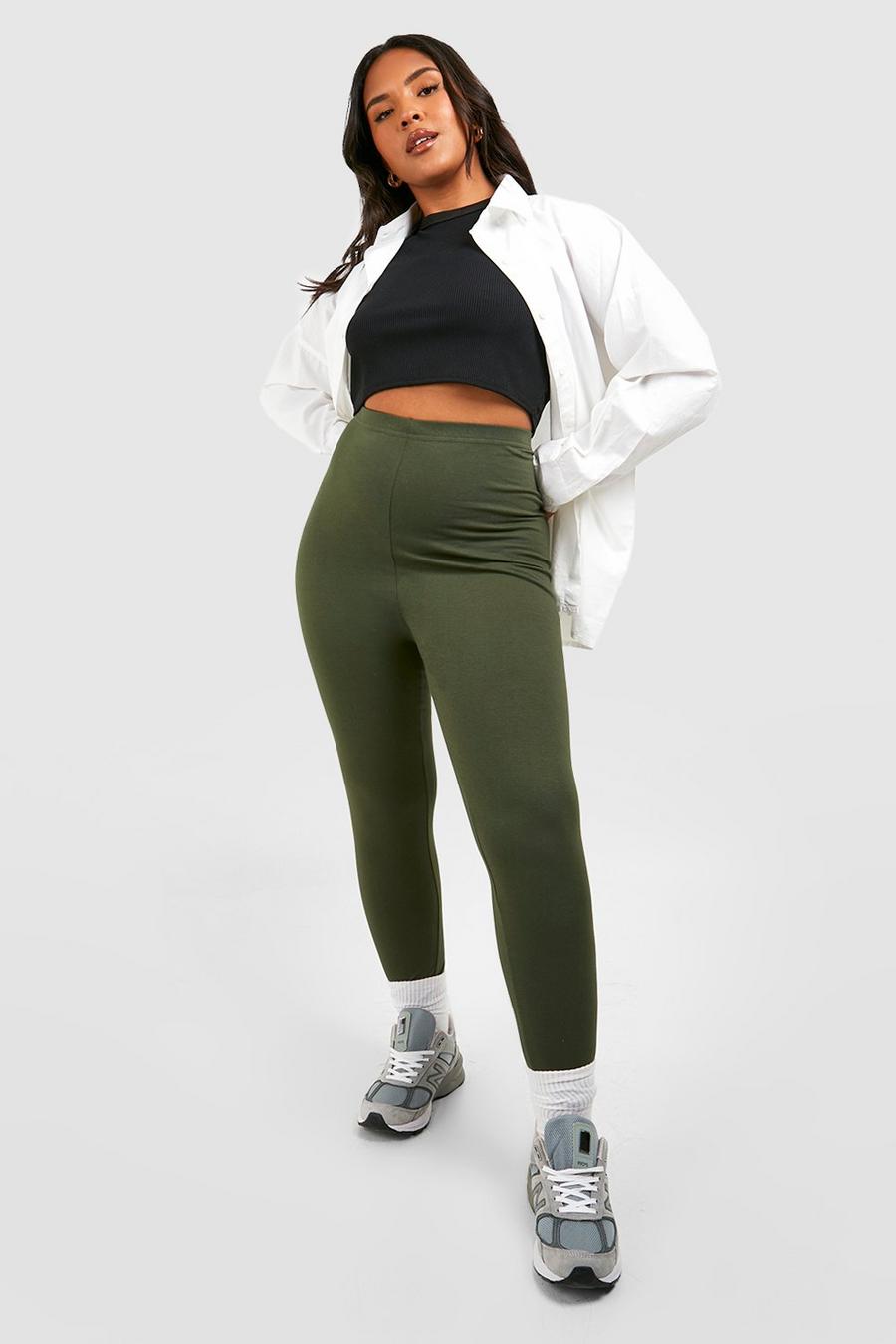 Khaki Plus Mix And Match Cotton High Waisted Legging image number 1