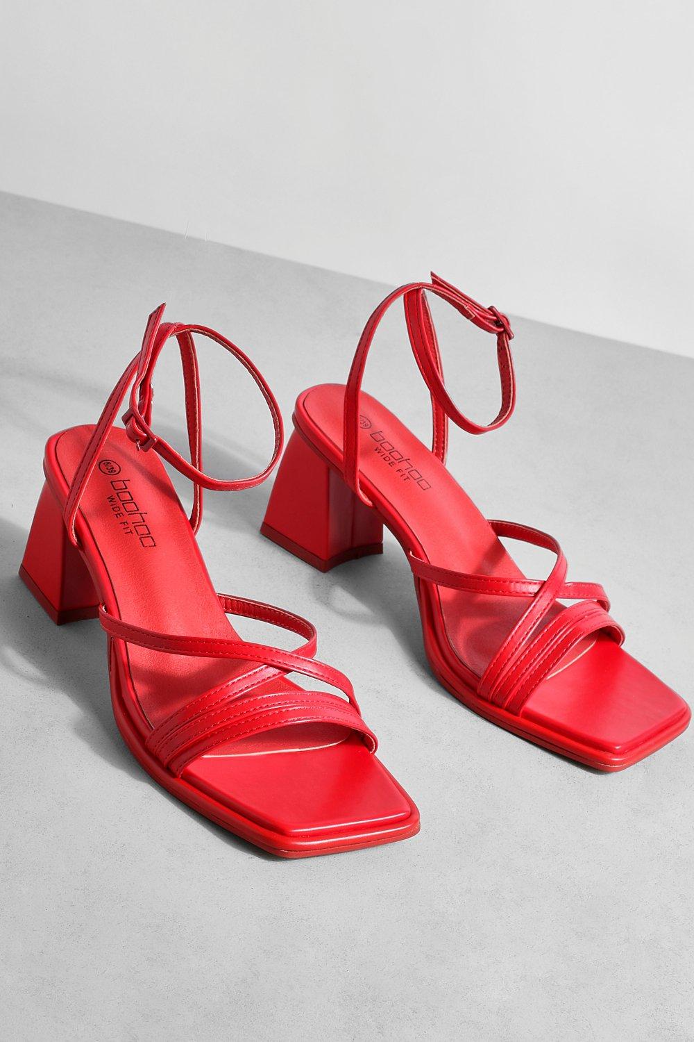 Red wide hot sale fit sandals