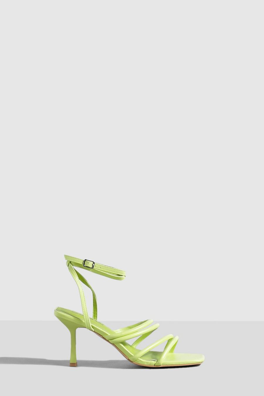 Lime Strappy Barely There Heels image number 1