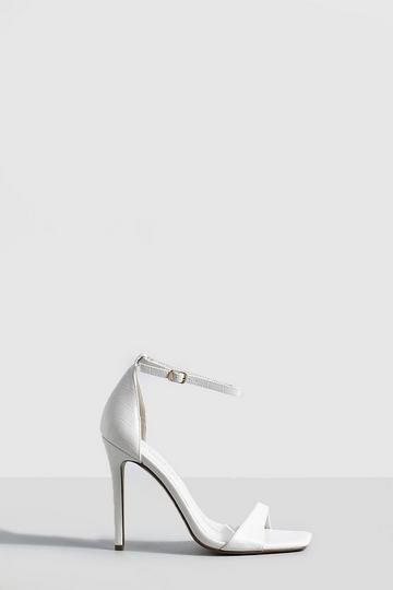 Wide Width Barely There Stiletto Heel ecru