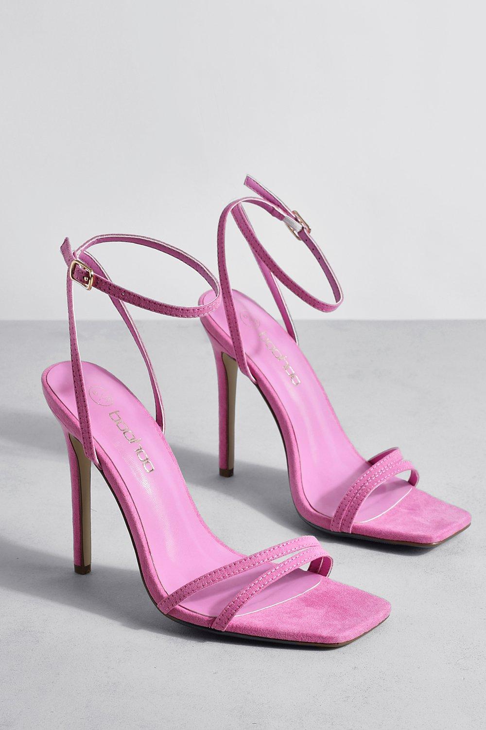 Double Strap Barely There Stiletto Heels boohoo