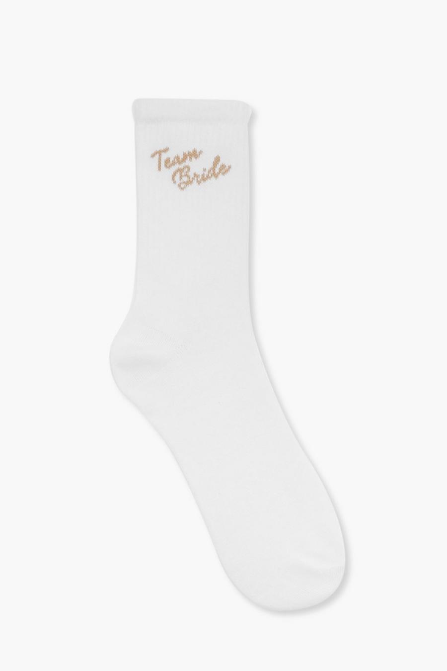 Team Bride Socks, White bianco