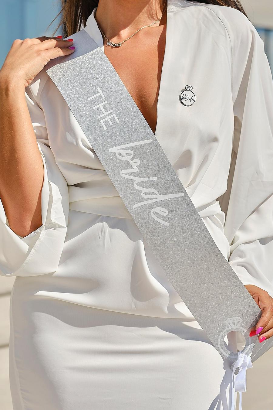 Silver Ginger Ray Glitter Bride To Be Sash 