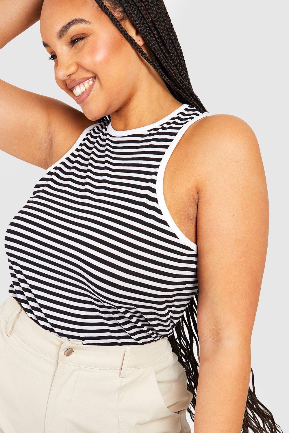 Plus Stripe Racer Vest | boohoo