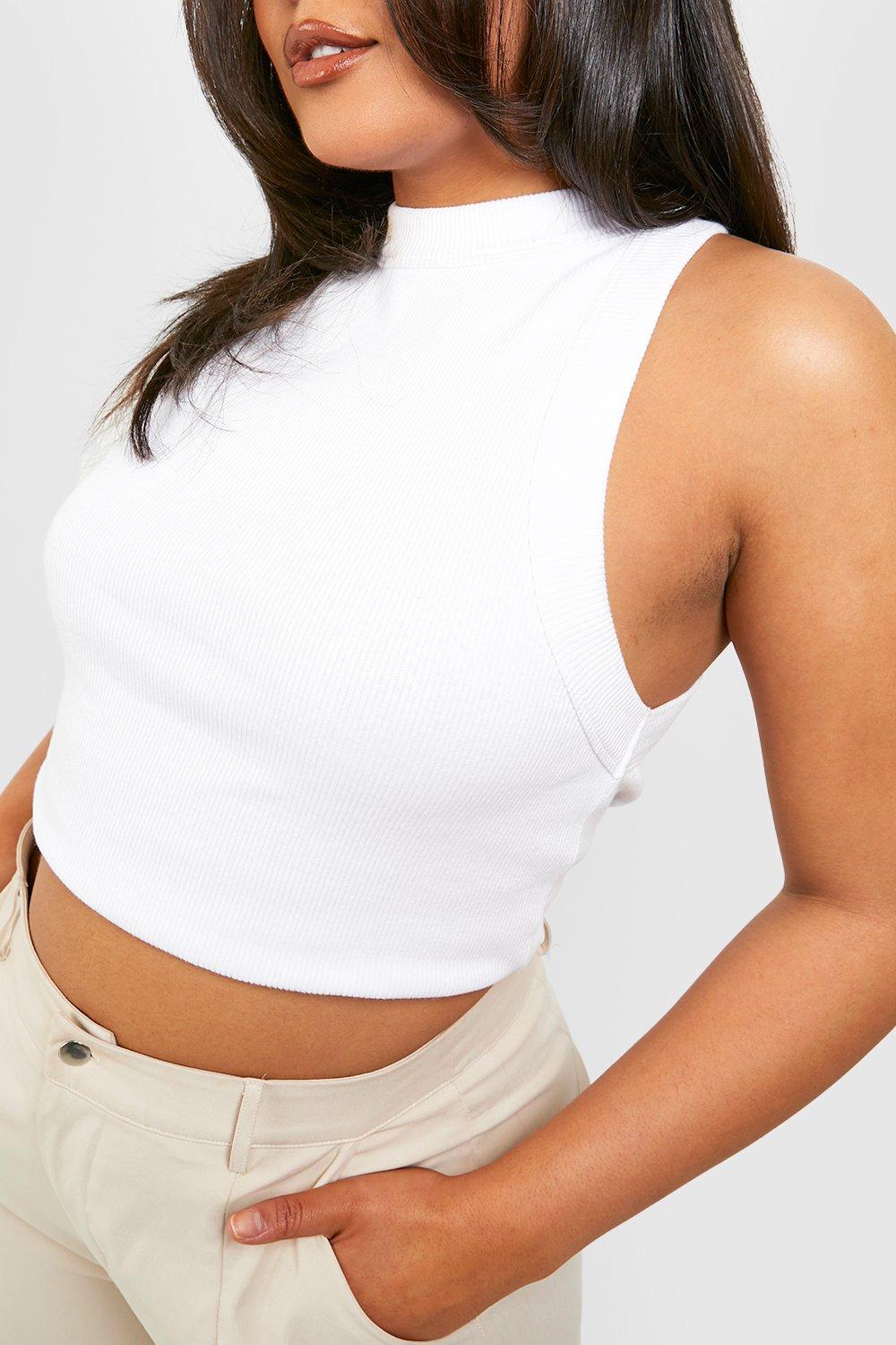 Plus Thick Strap Racer Tank Top | boohoo USA