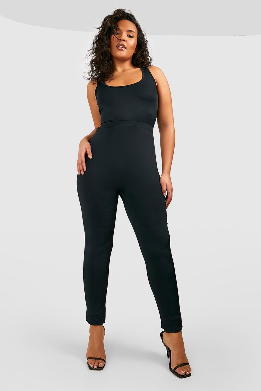 Black Premium Plus Glansiga leggings med matt finish image number 1