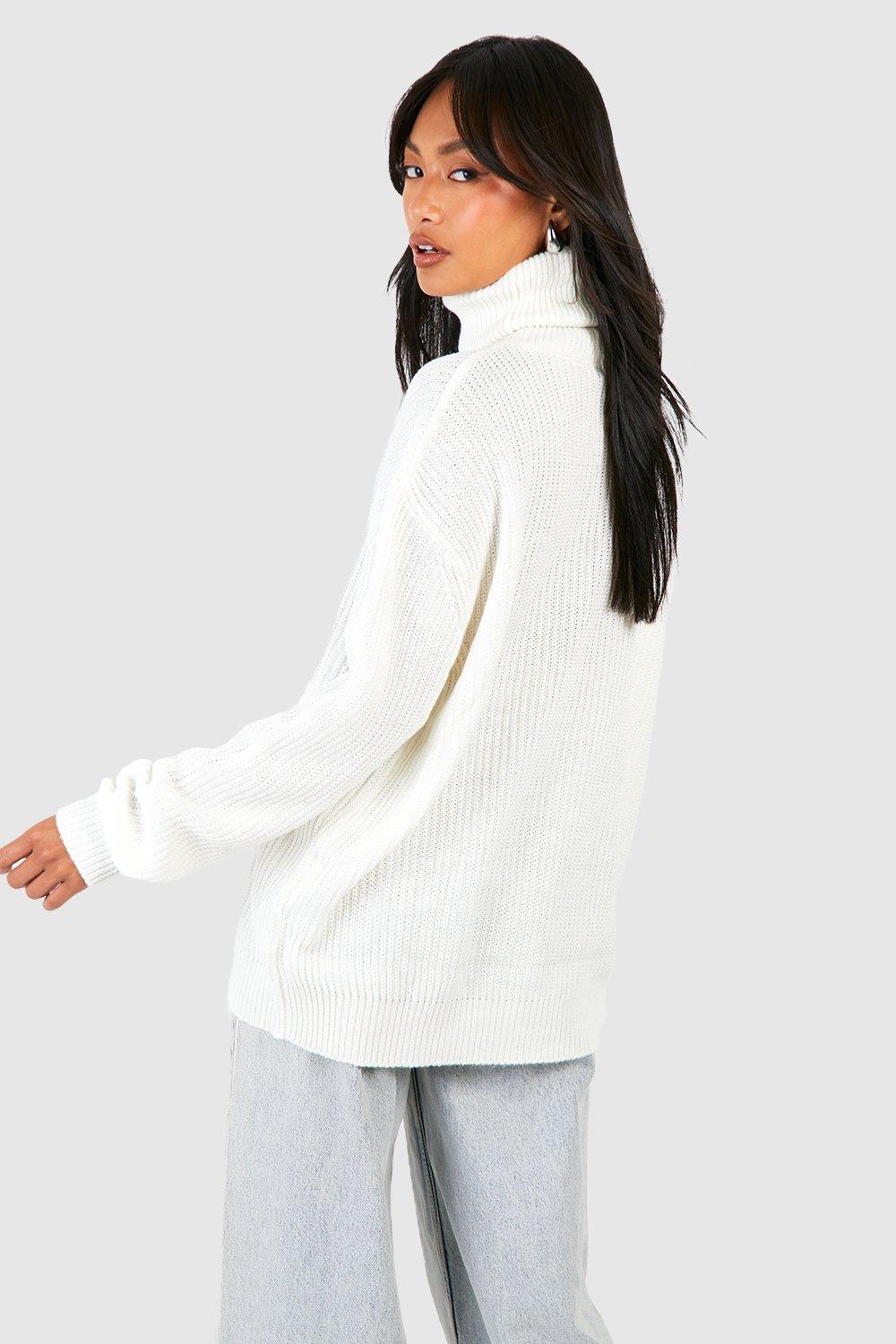 Oversized white turtleneck store sweater