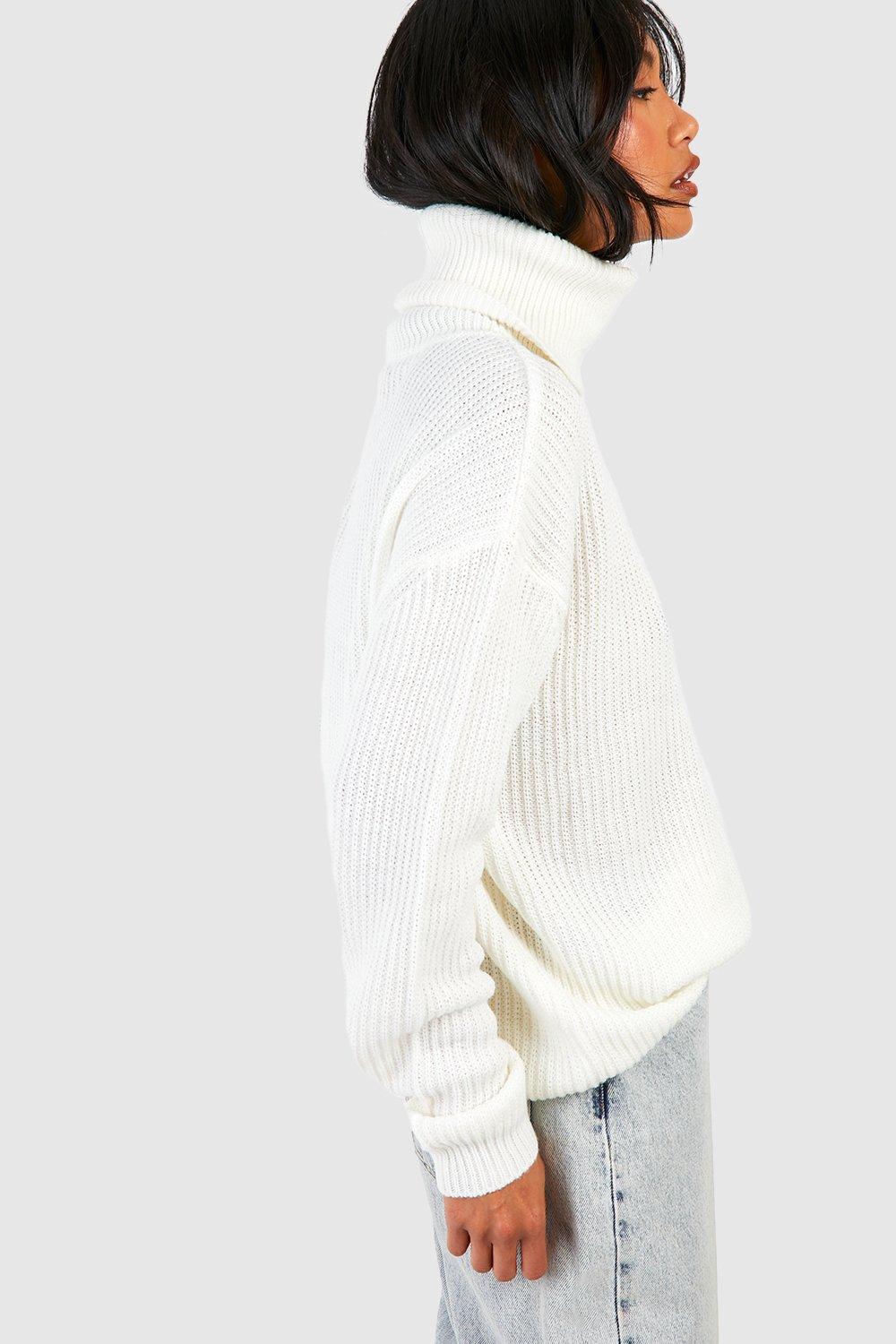 Cream oversized turtleneck on sale sweater