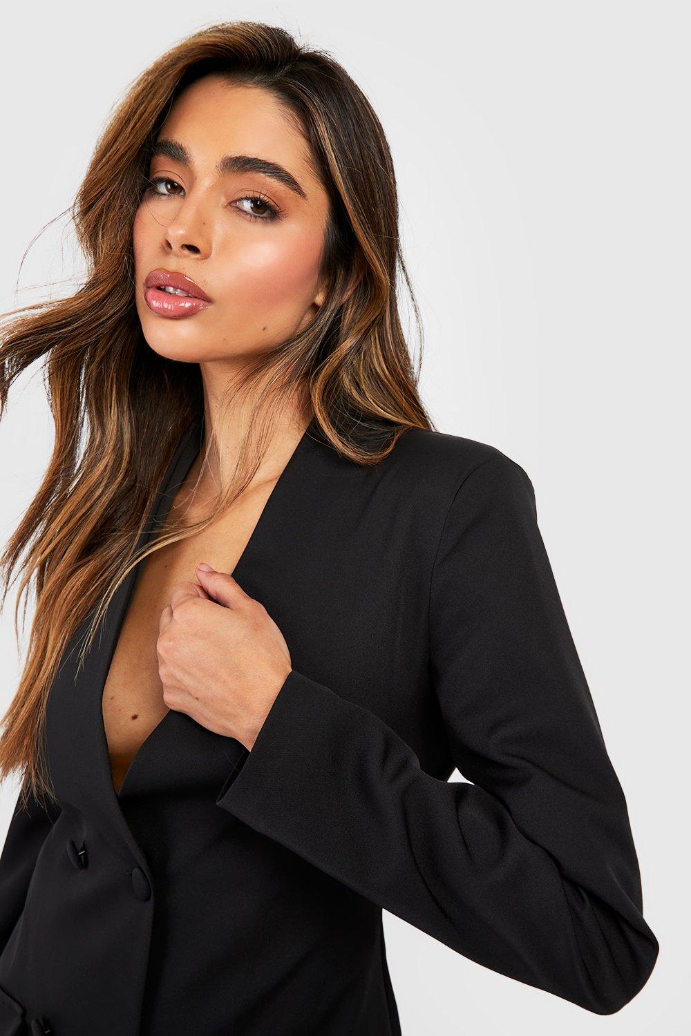 Boohoo black hot sale blazer dress