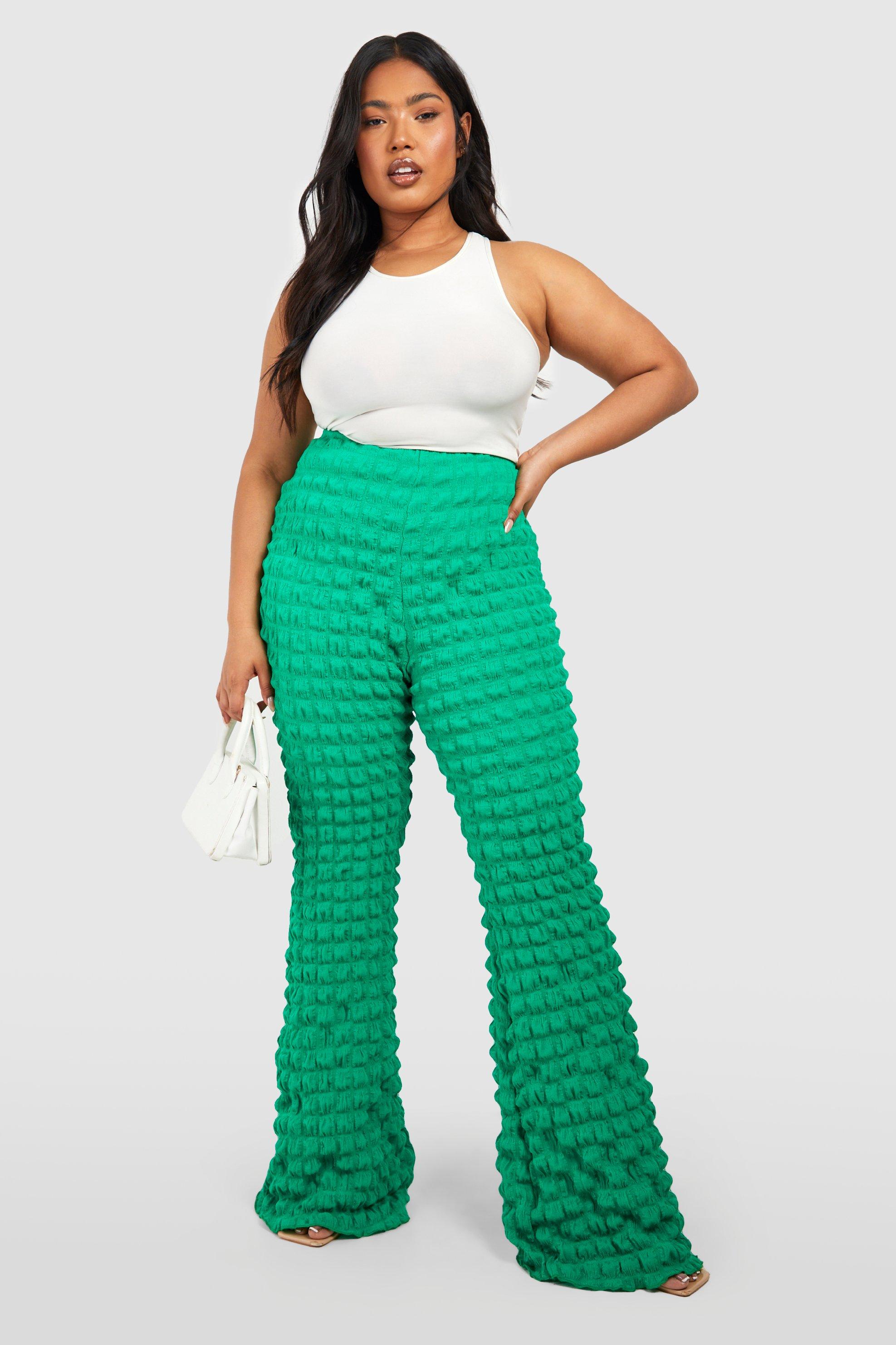 Plus Bubble Textured Flared Pants | boohoo