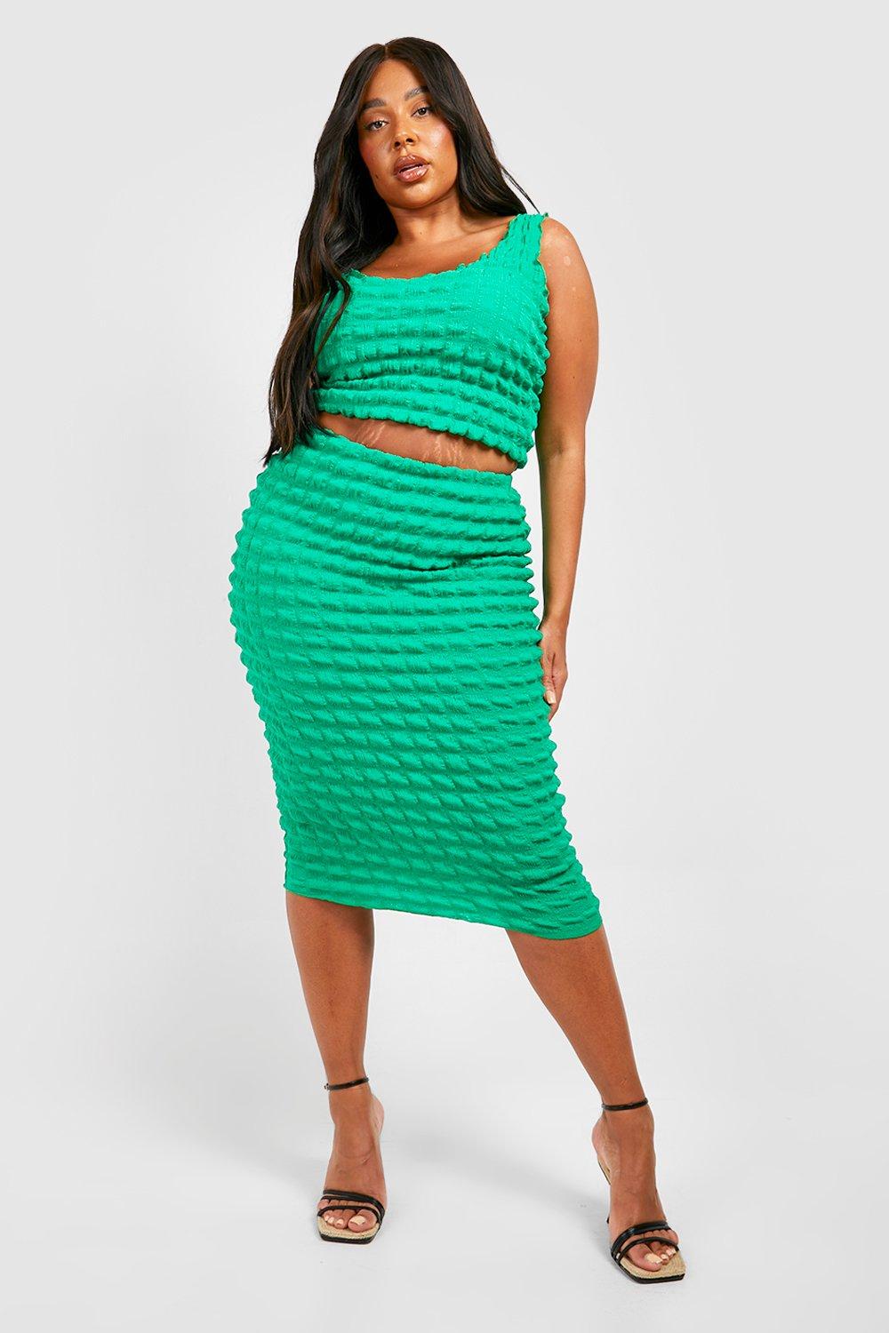 Boohoo plus size midi cheap skirt