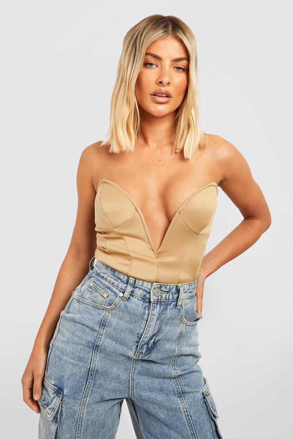 Extreme Plunge V Bar Longline Corset Top