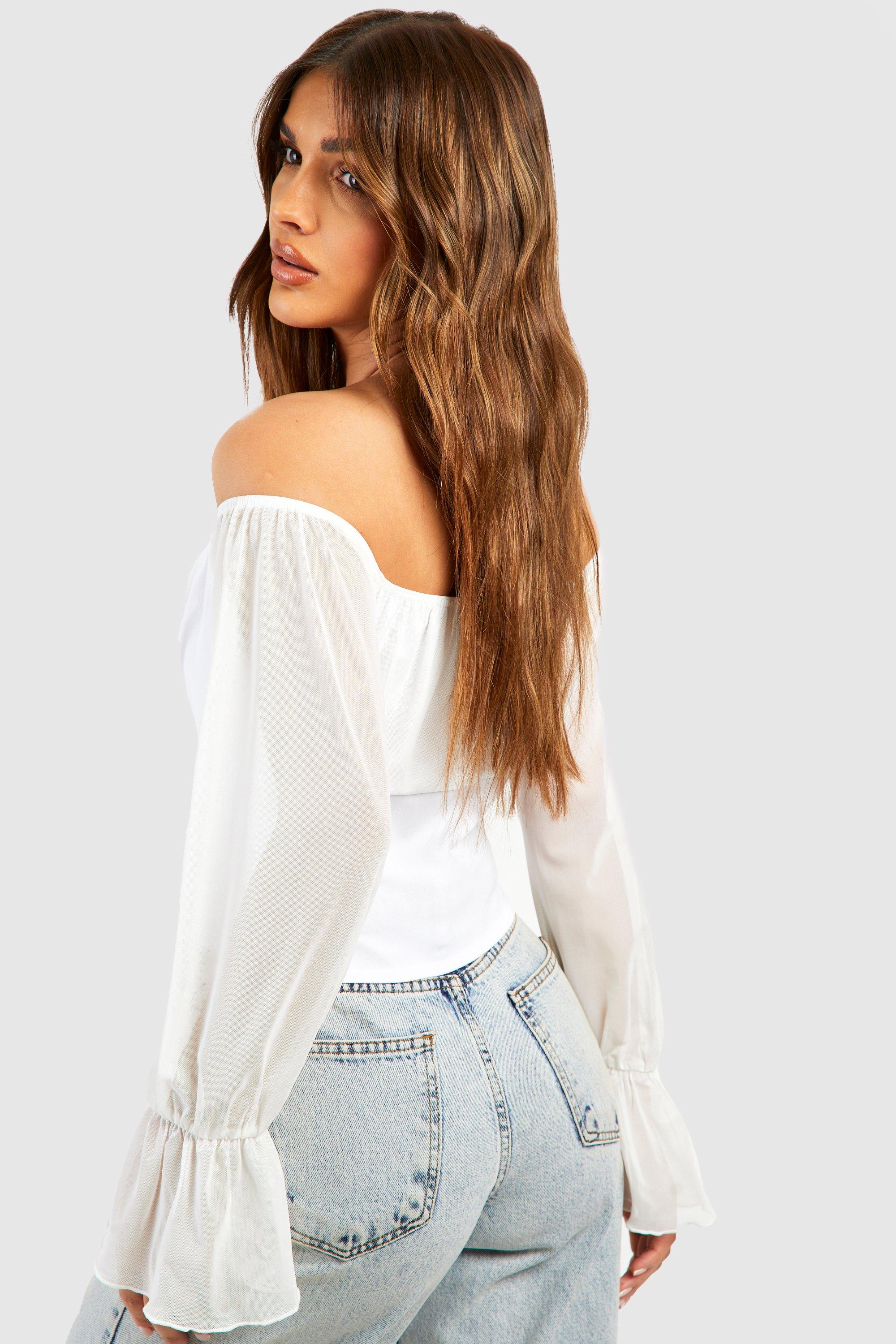Long sleeve best sale bardot corset top