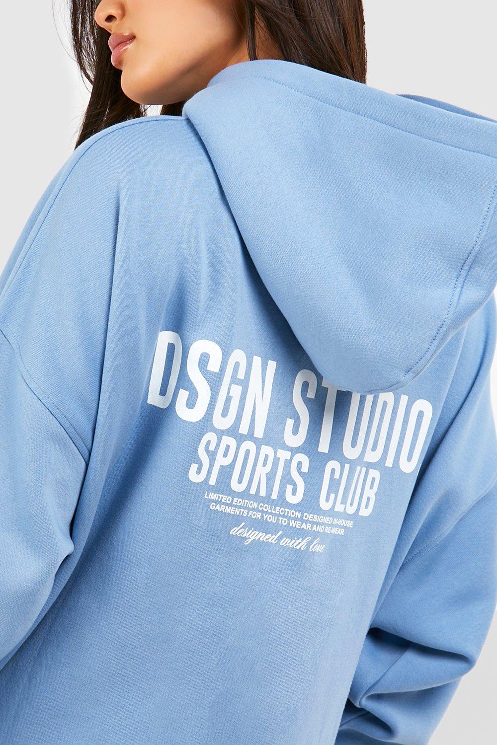 Sports Club Slogan Oversized Sweatshirt