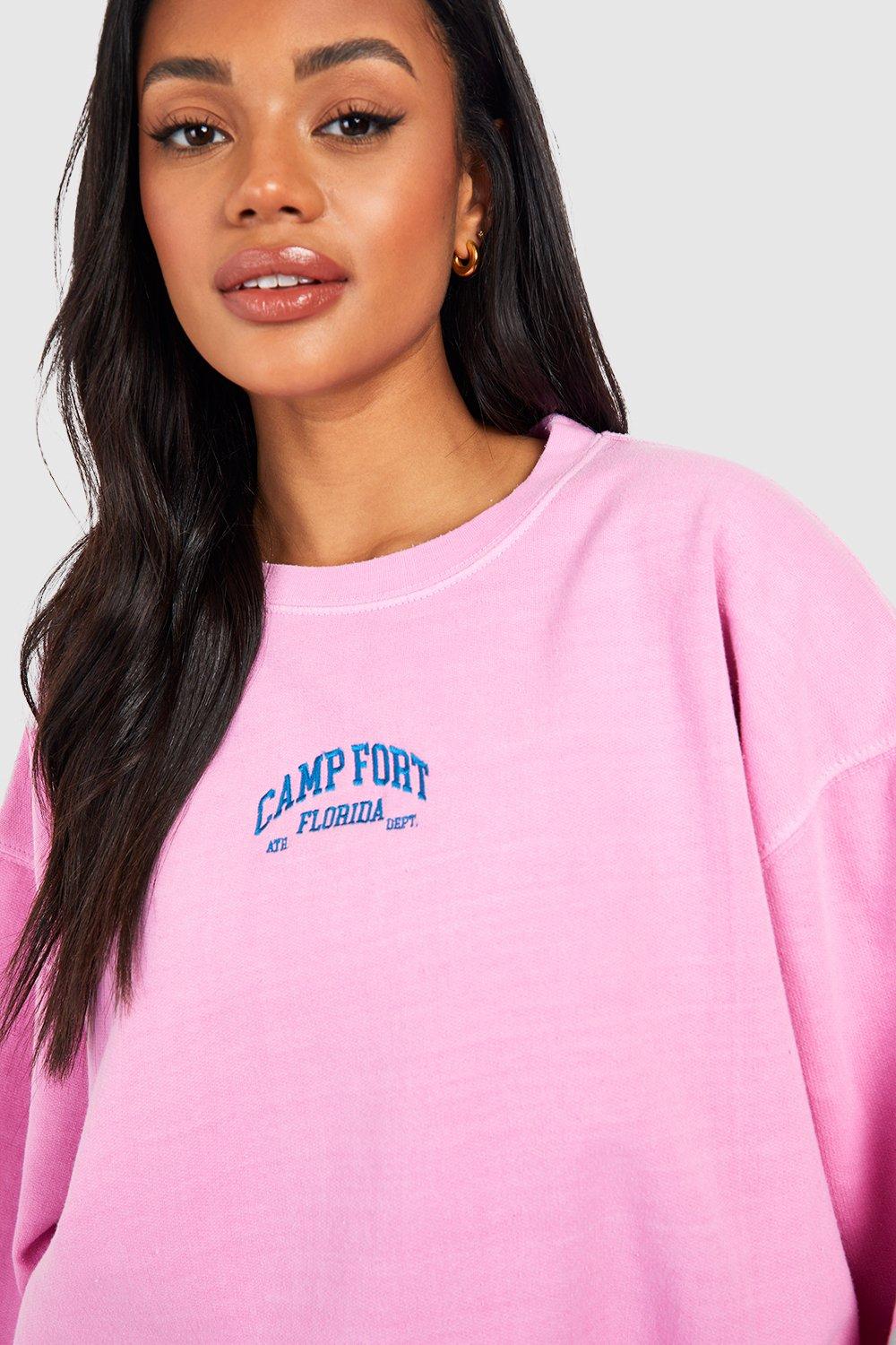 Florida Slogan Embroidered Overdyed Sweatshirt