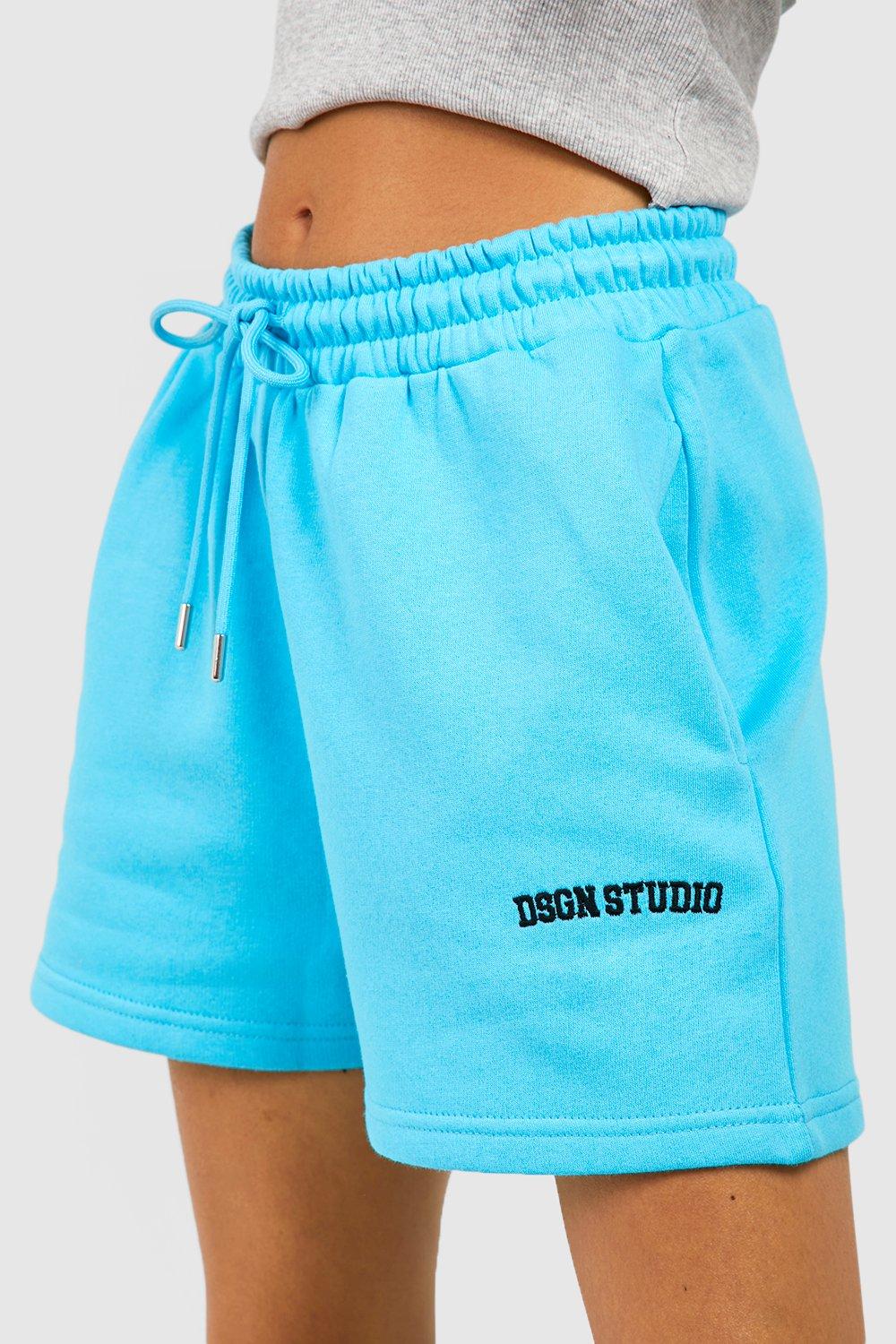 Embroidered Sweat Jogger Short boohoo UK