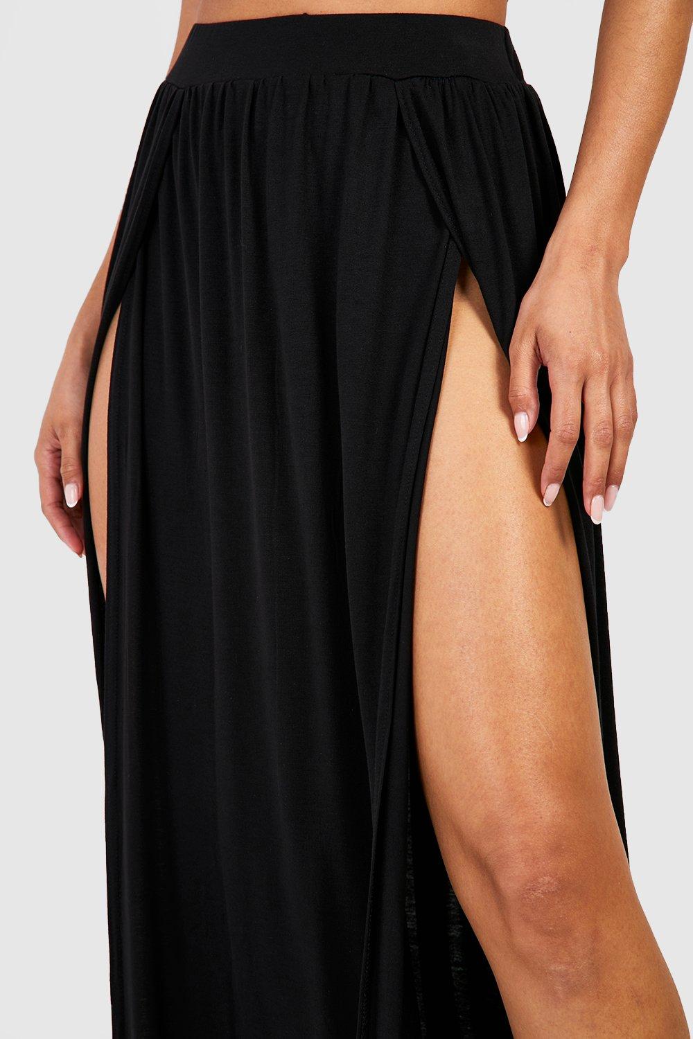 Elastic waist on sale longline jersey skirt