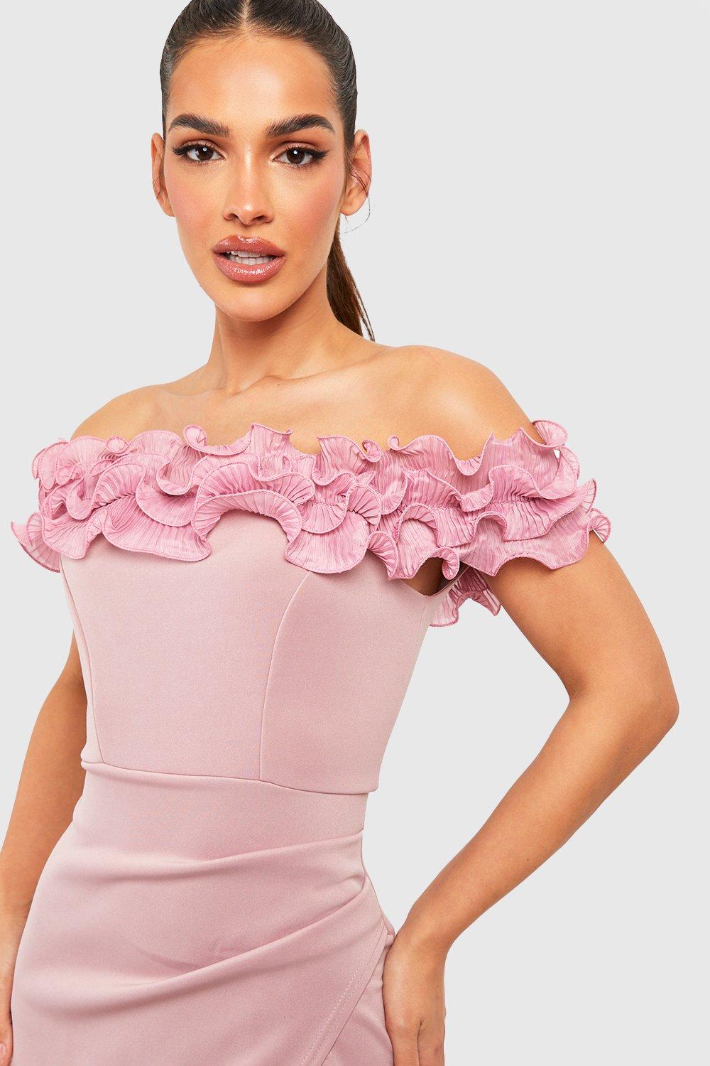 Baby pink dress on sale boohoo