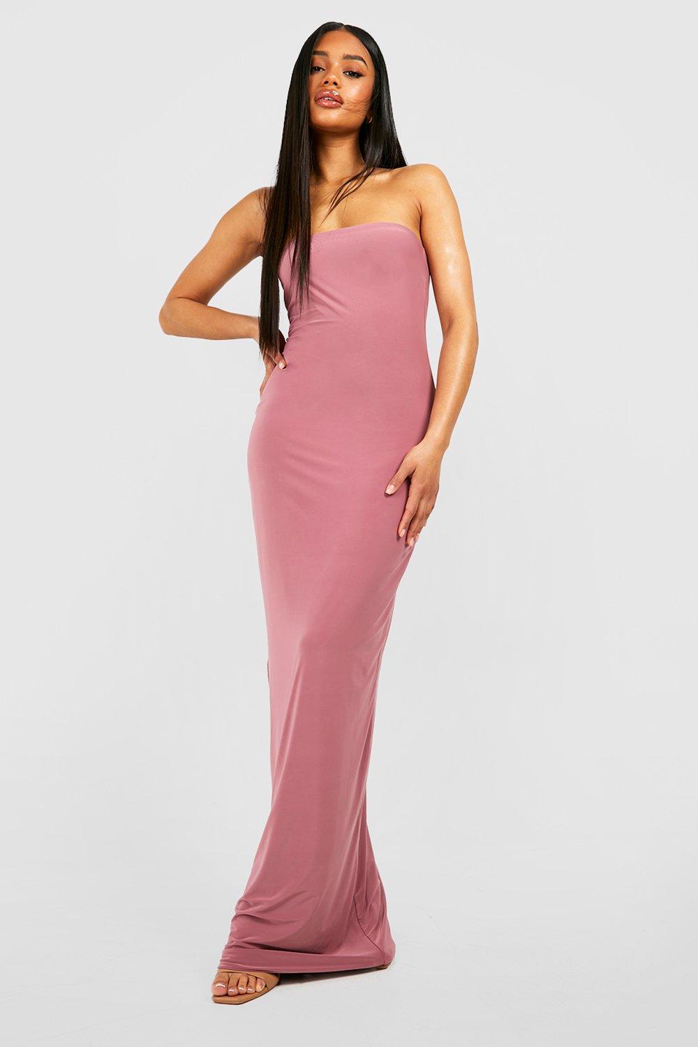 Double Slinky Bandeau Maxi Dress boohoo NZ