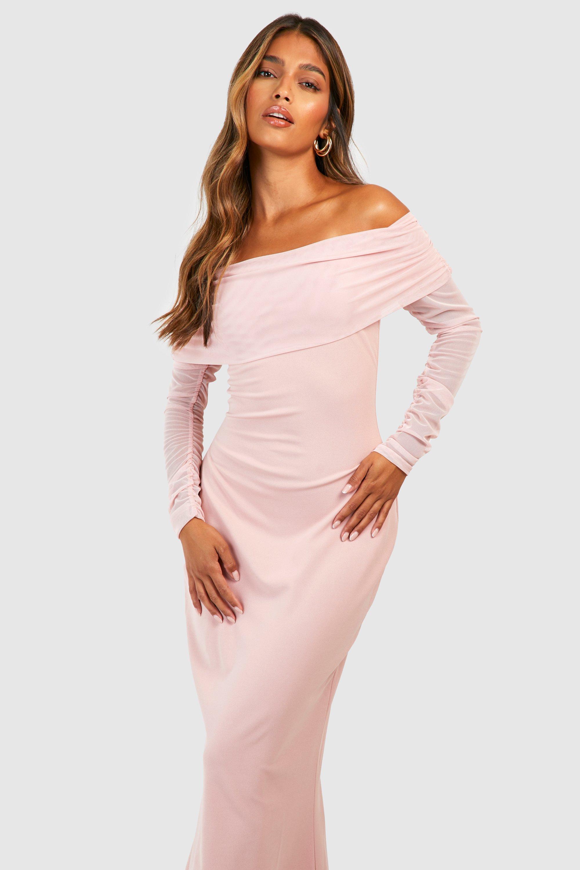 Boohoo bardot outlet maxi dress